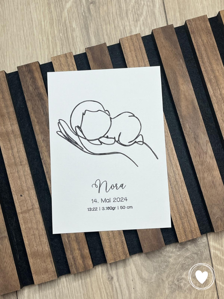 Geburtskarte | Erinnerungskarte "Baby" personalisiert