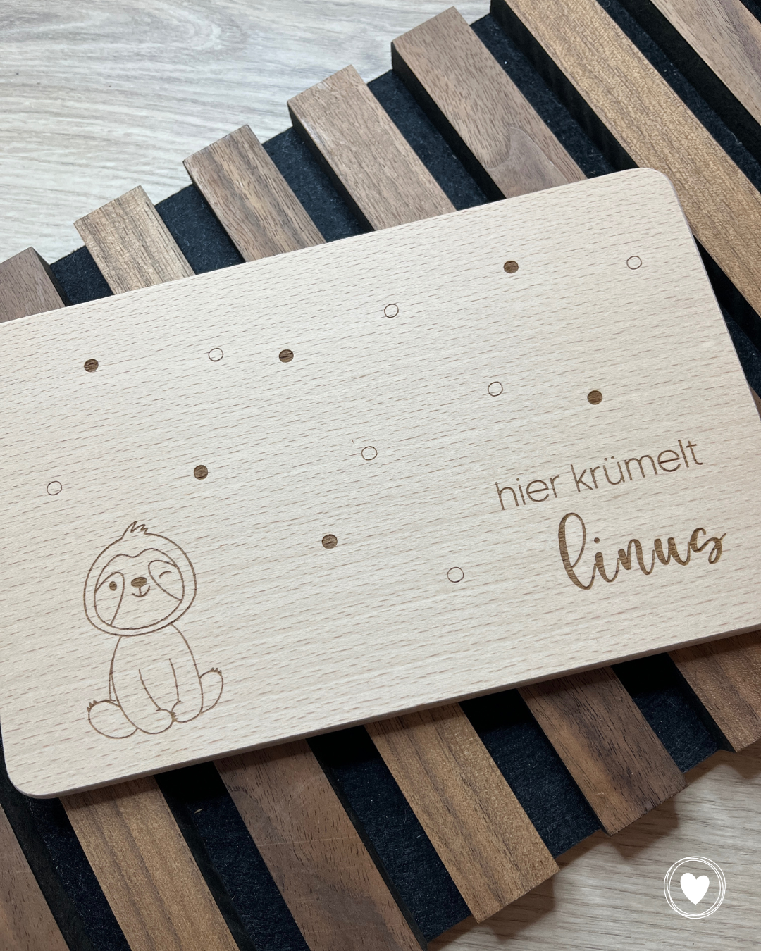 Frühstücksbrett | Vesperbrett mit süßem Tiermotiv und individuellem Namen personalisiert
