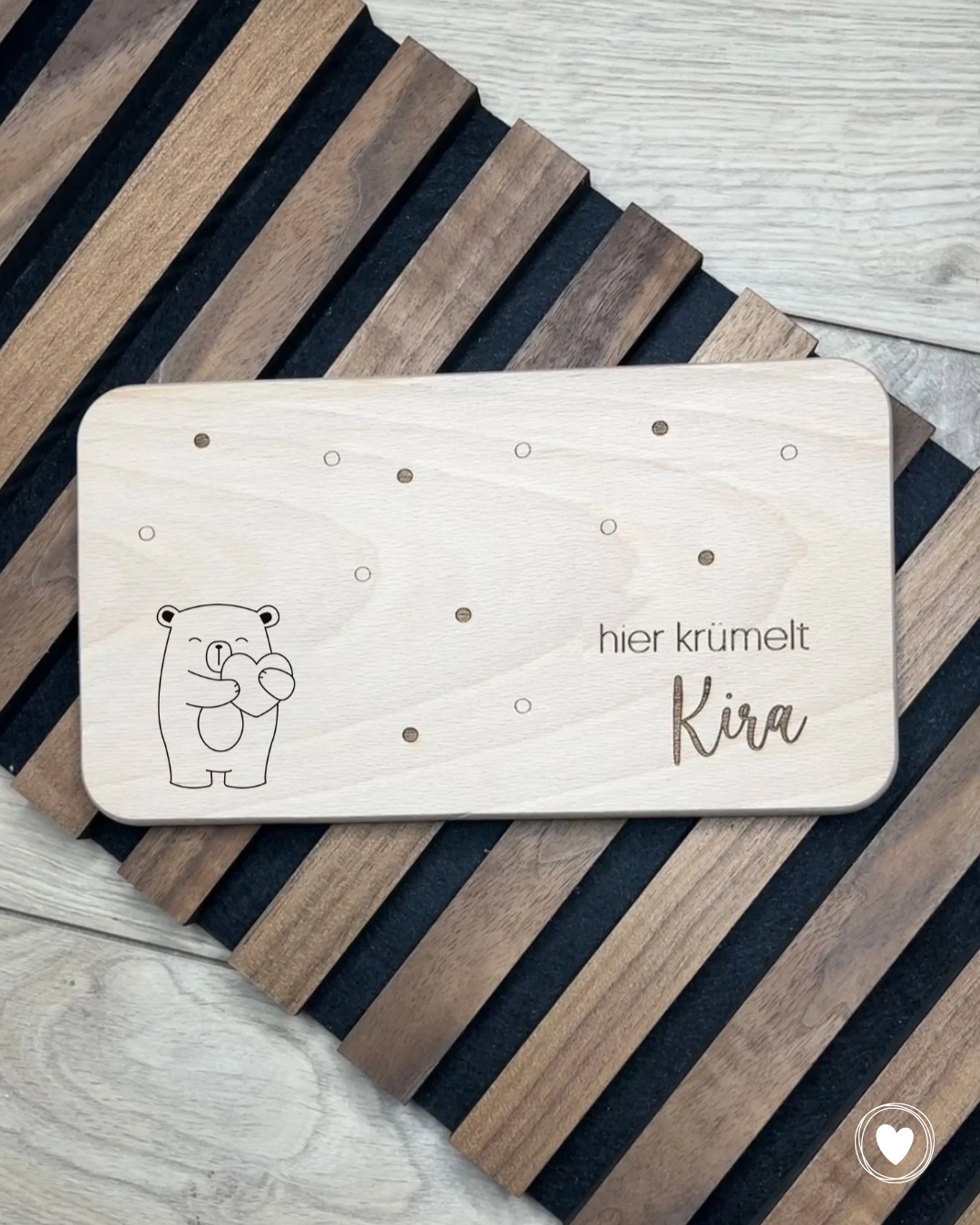 Frühstücksbrett | Vesperbrett mit süßem Tiermotiv und individuellem Namen personalisiert