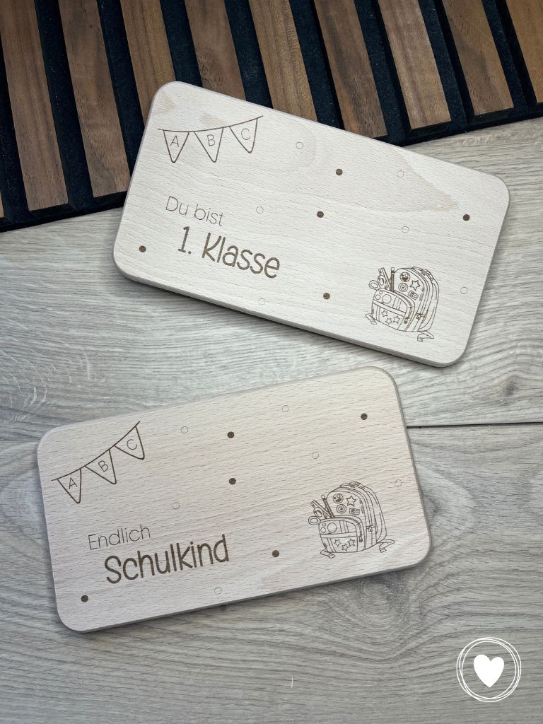 .Einschulung - Frühstücksbrett | Vesperbrett mit unterschiedlichen Motiven und wahlweise individuellem Namen personalisiert