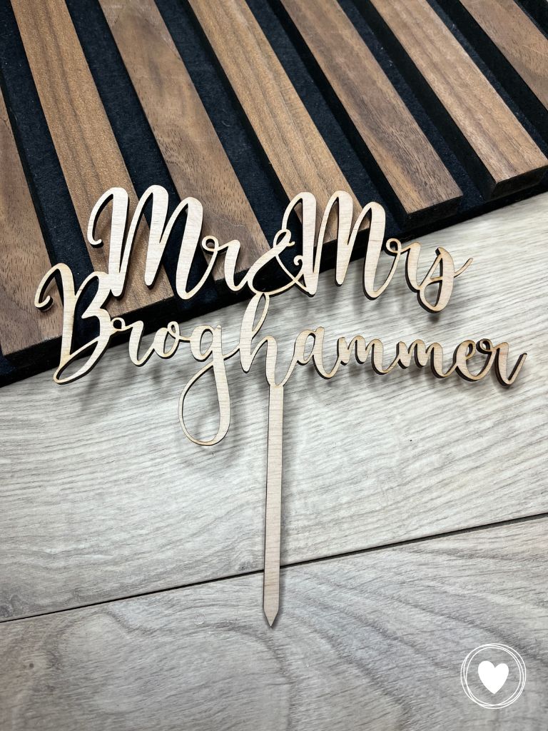 Hochzeits-Caketopper | Kuchentopper | Dekostecker "Mr&Mrs" personalisiert