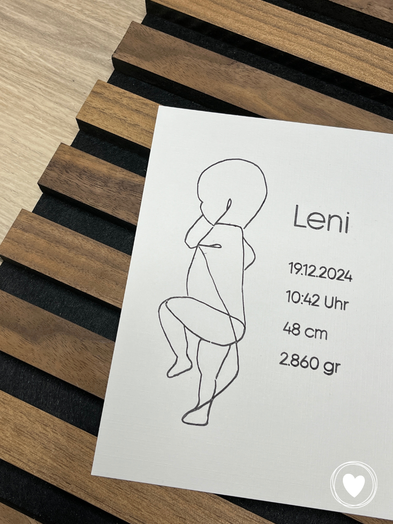 Geburtskarte | Erinnerungskarte "Fineline" personalisiert