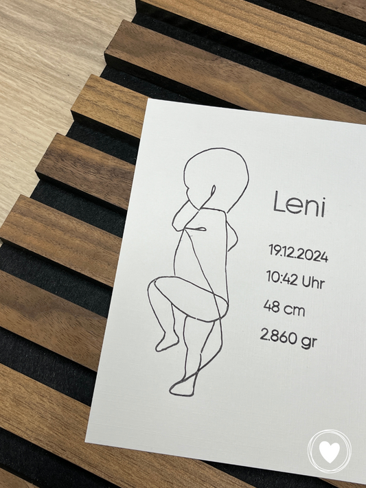Geburtskarte | Erinnerungskarte "Fineline" personalisiert