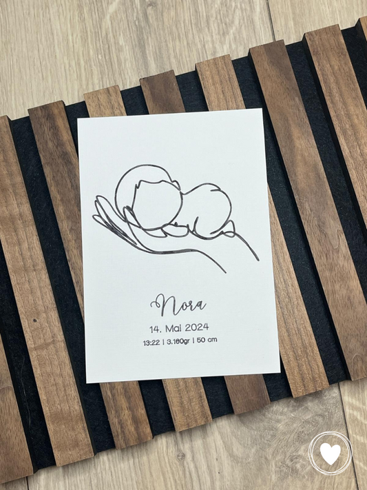 Geburtskarte | Erinnerungskarte "Baby" personalisiert
