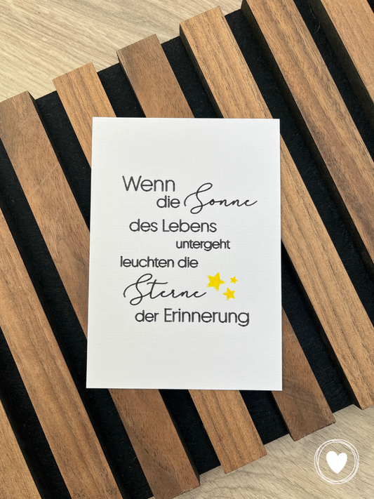Postkarte | Trauerkarte "Sonne des Lebens"