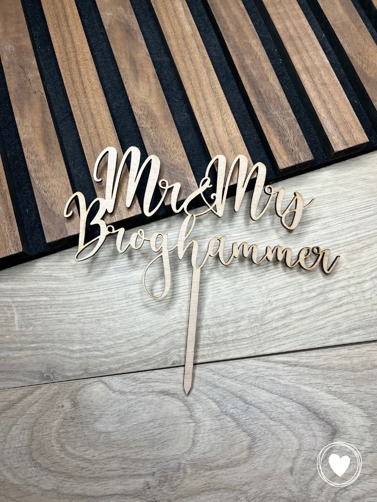 Hochzeits-Caketopper | Kuchentopper | Dekostecker "Mr&Mrs" personalisiert