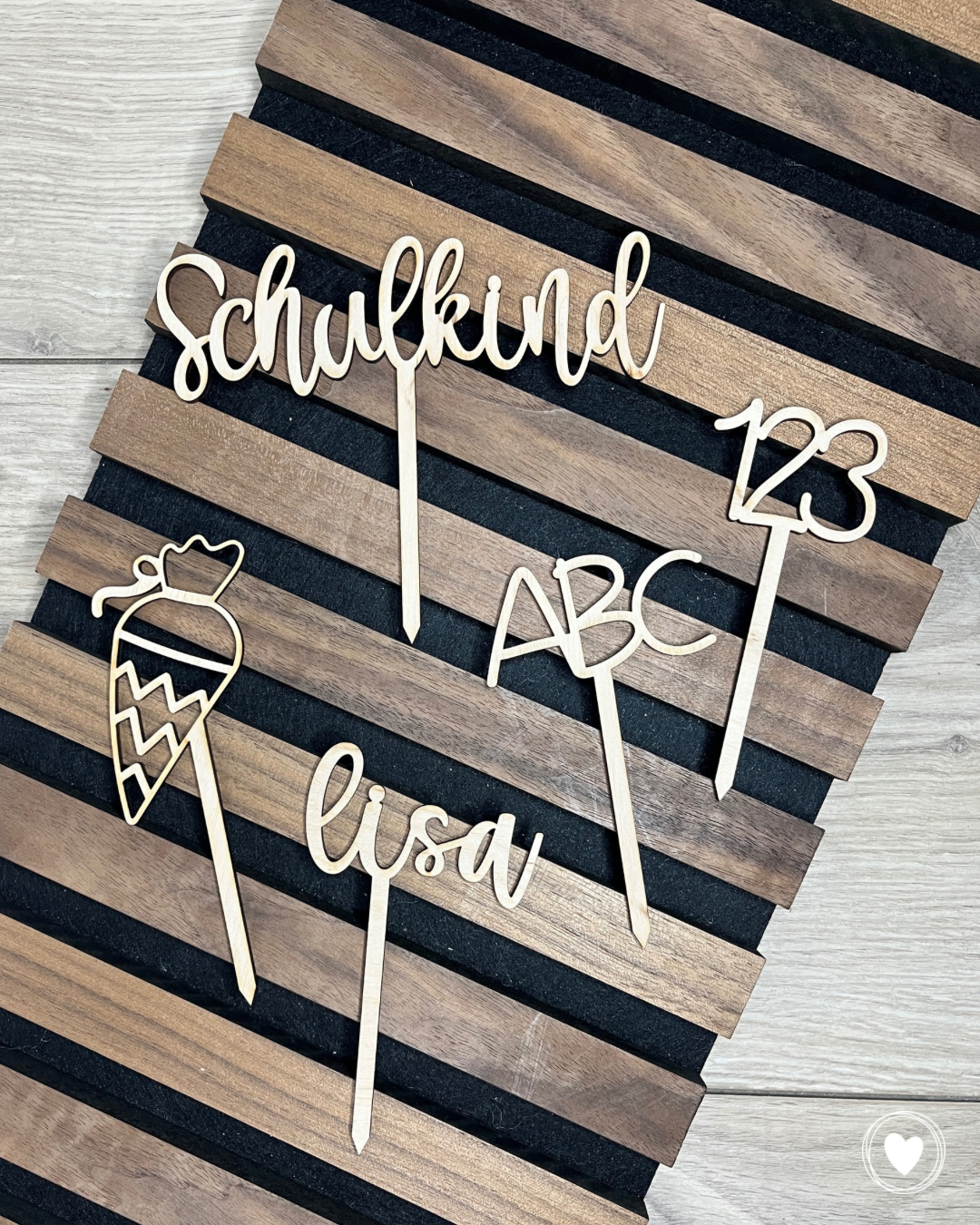 .Einschulung - Caketopper | Kuchentopper | Dekostecker "Schulkind"