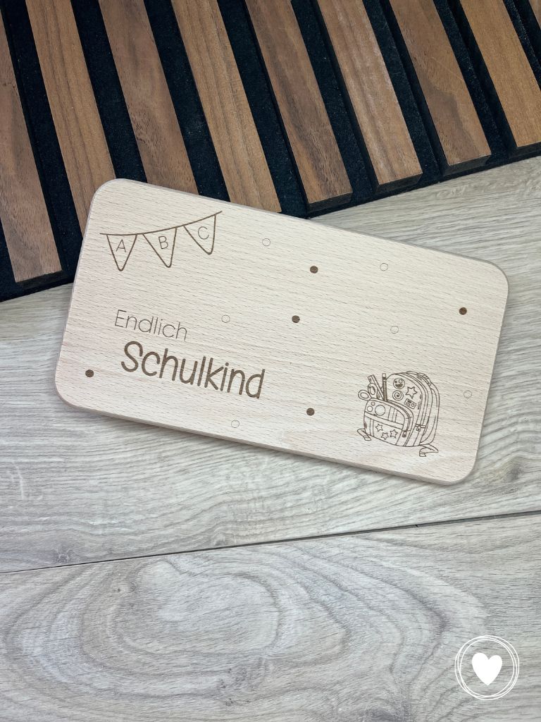 .Einschulung - Frühstücksbrett | Vesperbrett mit unterschiedlichen Motiven und wahlweise individuellem Namen personalisiert