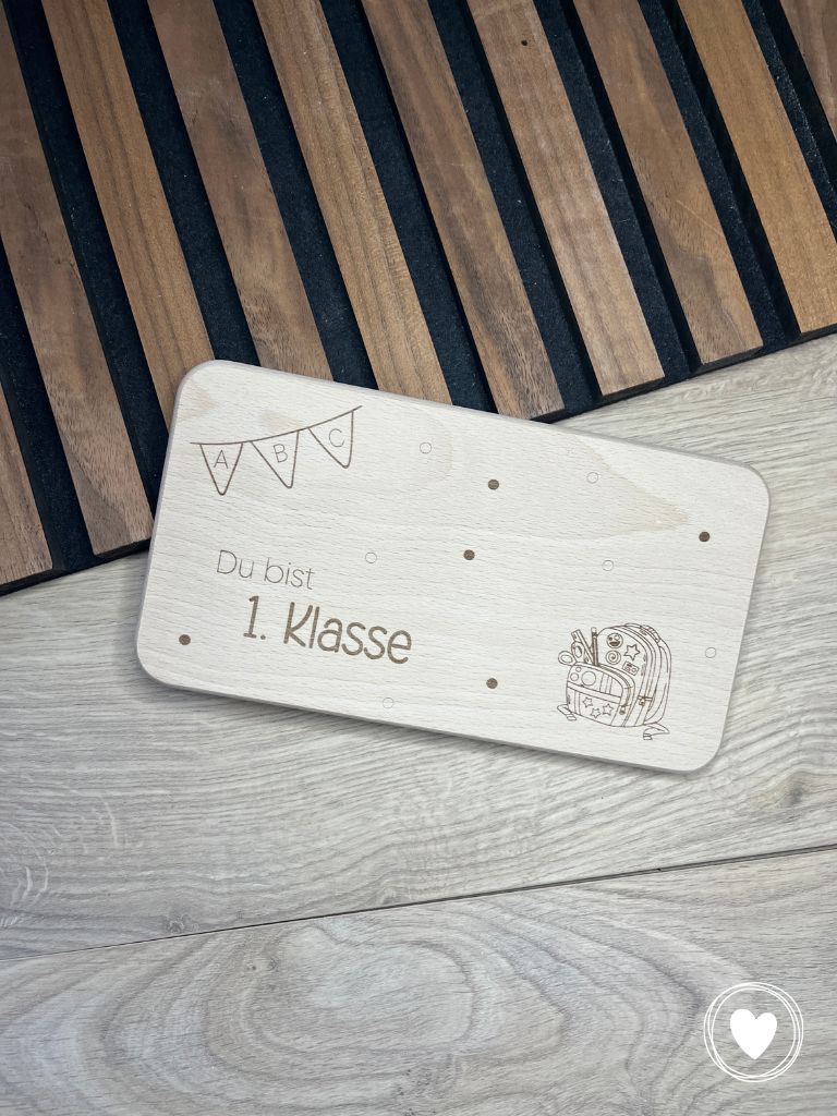 .Einschulung - Frühstücksbrett | Vesperbrett mit unterschiedlichen Motiven und wahlweise individuellem Namen personalisiert