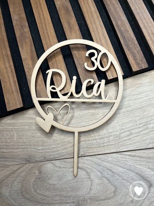 Caketopper | Kuchentopper | Dekostecker "Runder Geburtstag" personalisiert