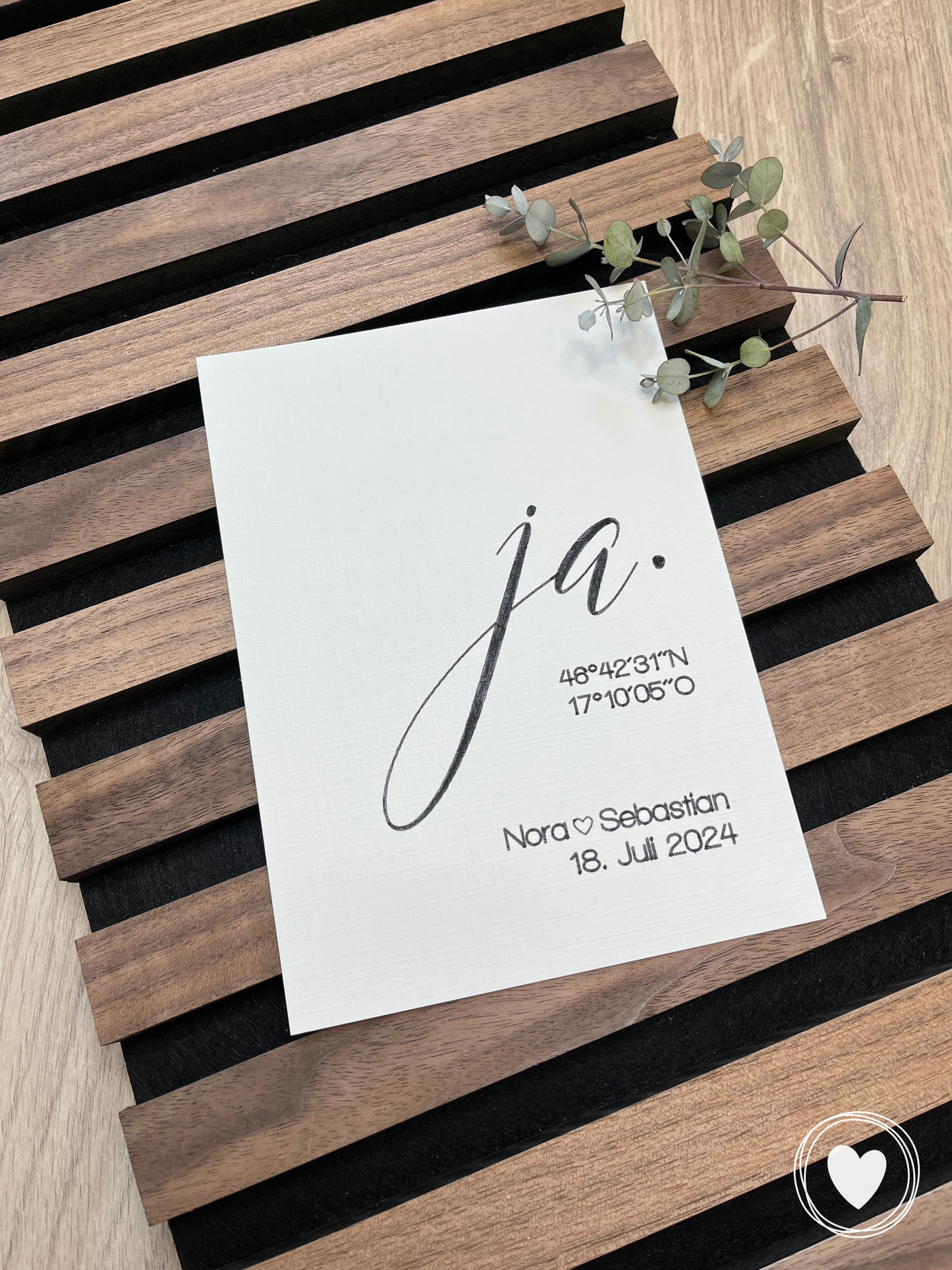 Hochzeitskarte | Poster "ja." personalisiert