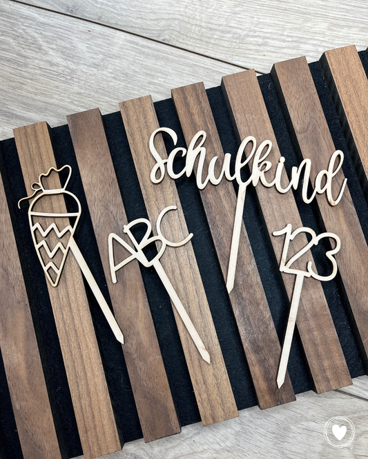 Caketopper | Kuchentopper "Schulkind" / Einschulung - einzeln oder im Set